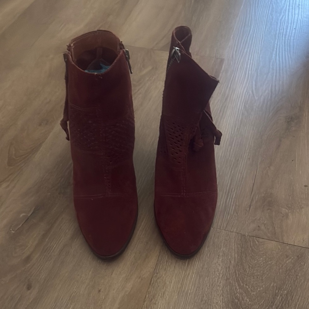 Lucky Brand Brown Ankle Booties with Buckle Detail